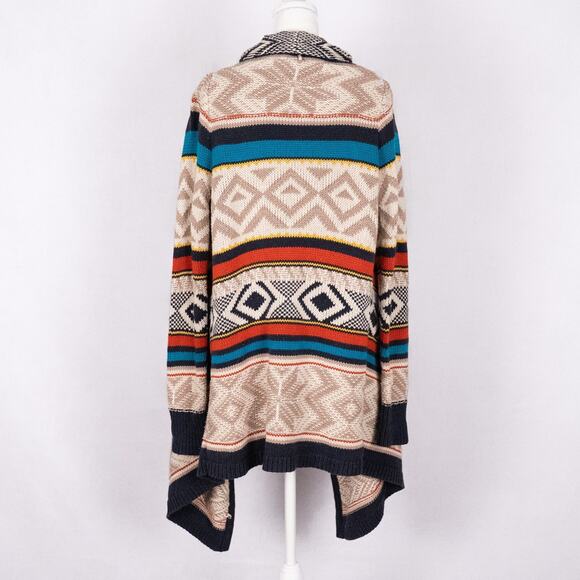 Old Navy Southwestern Aztec Blanket Shawl Style Sweater Women's SMALL Cozy Cabin - Picture 4 of 7